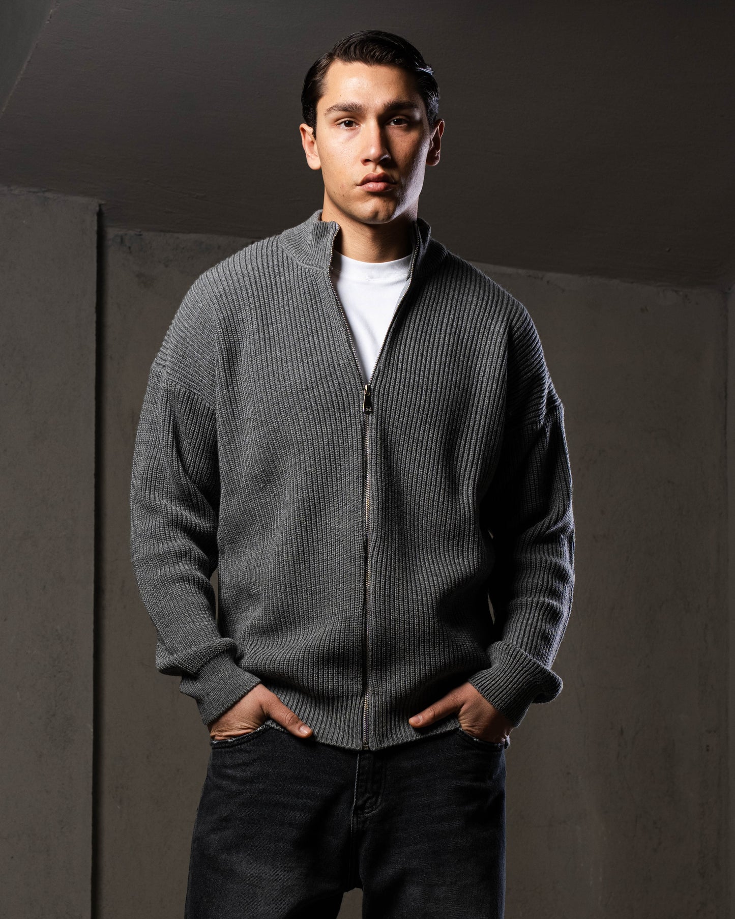 Grey Knitted Jacket