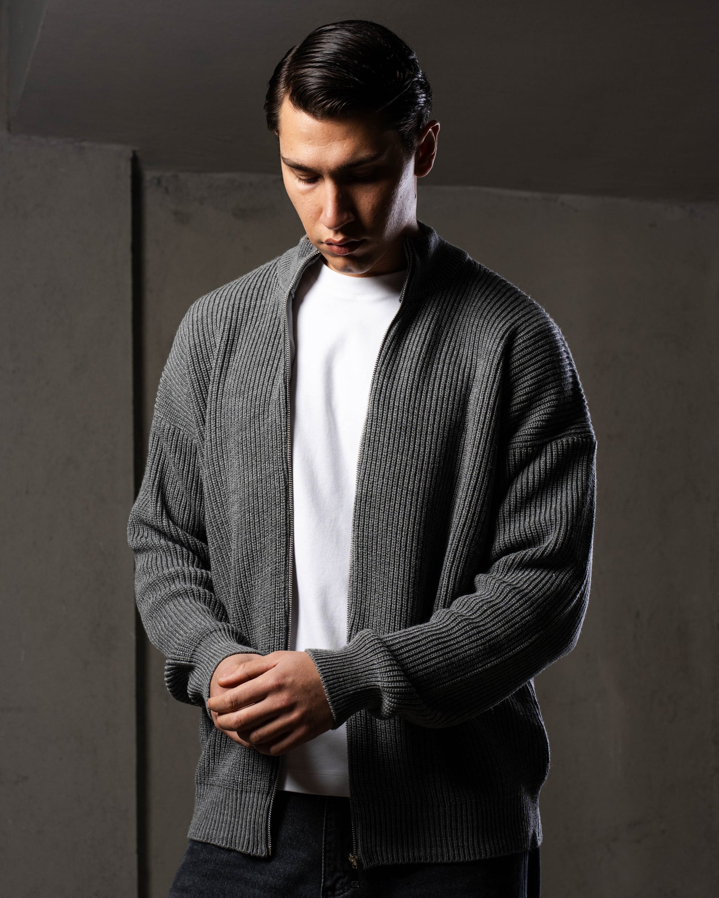Grey Knitted Jacket