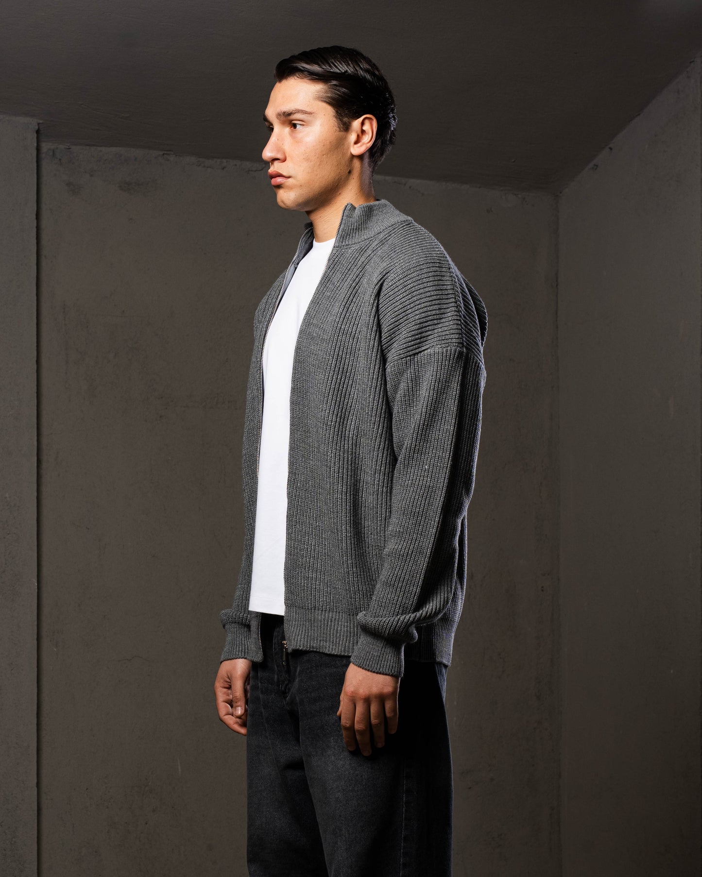 Grey Knitted Jacket