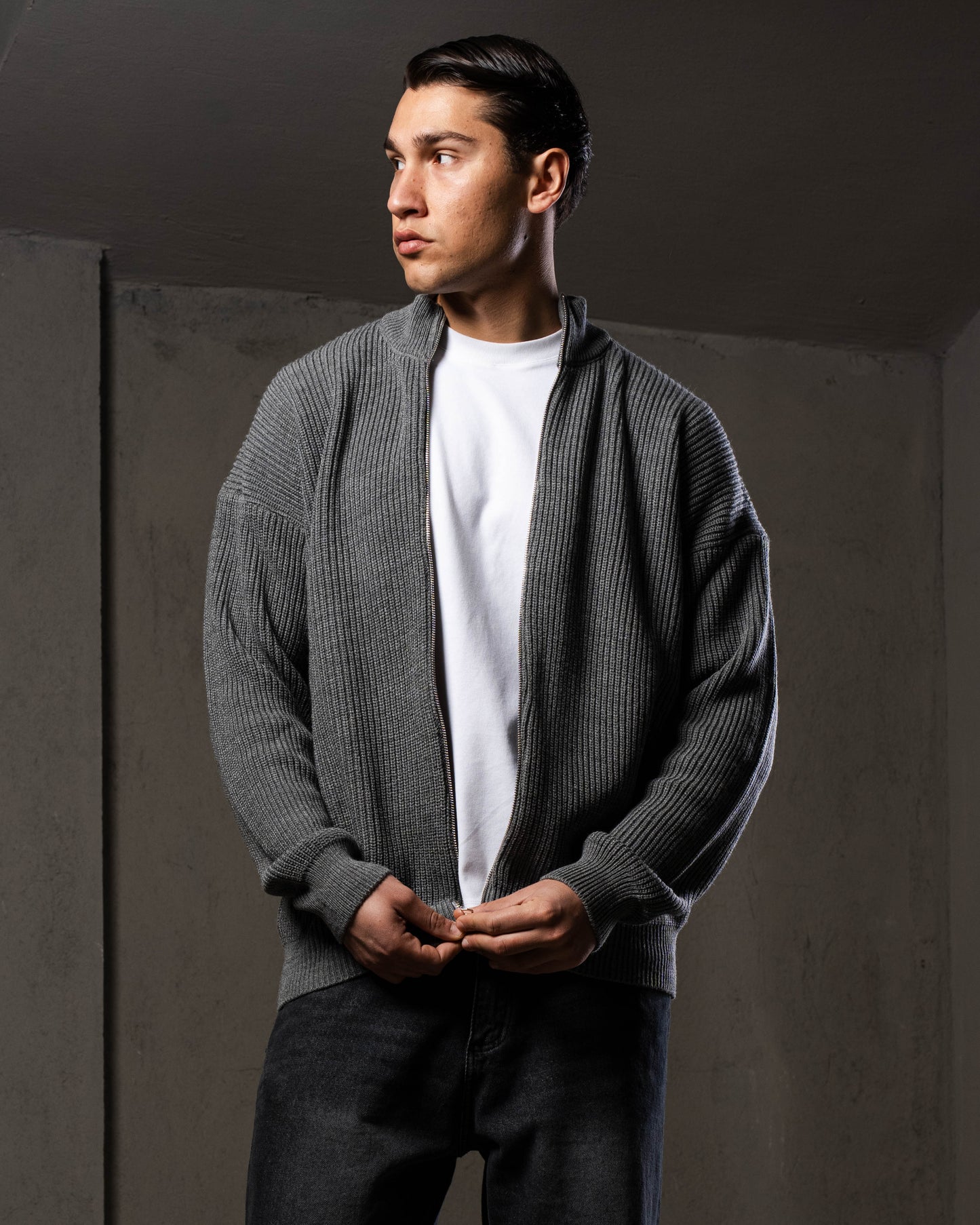 Grey Knitted Jacket