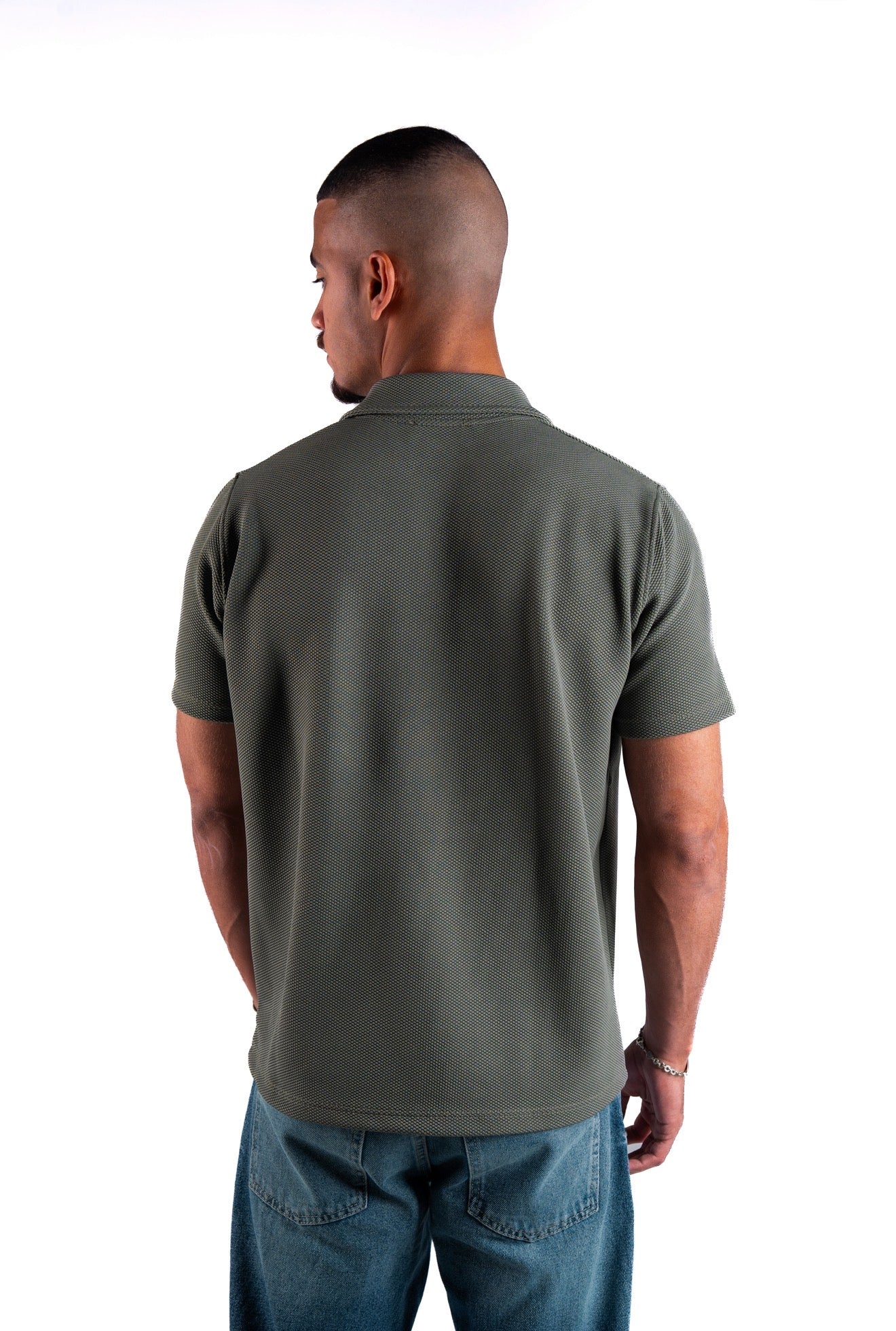Olive Essential Textured Polo