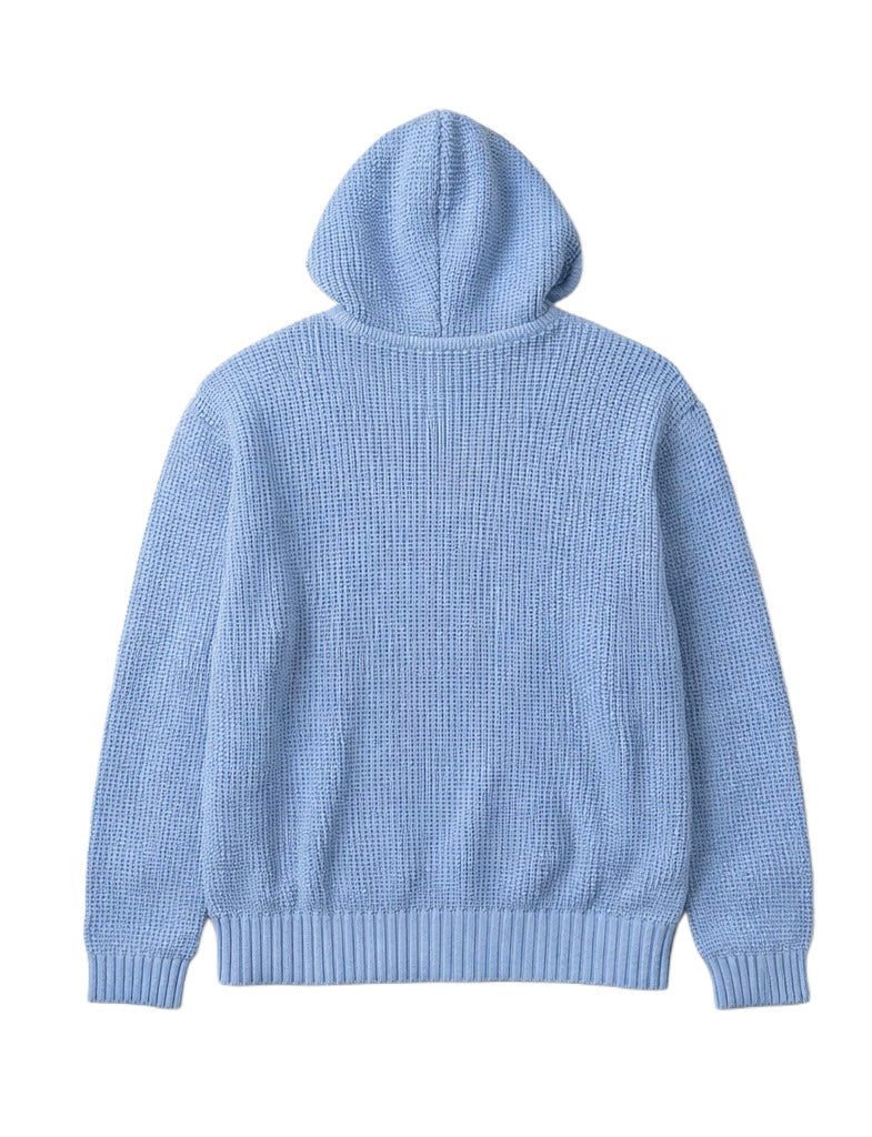 Baby blue zip up knitted jacket