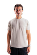 Creamy Essential Textured round t.shirt