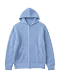 Baby blue zip up knitted jacket