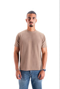 Nude beige Essential Textured round t.shirt