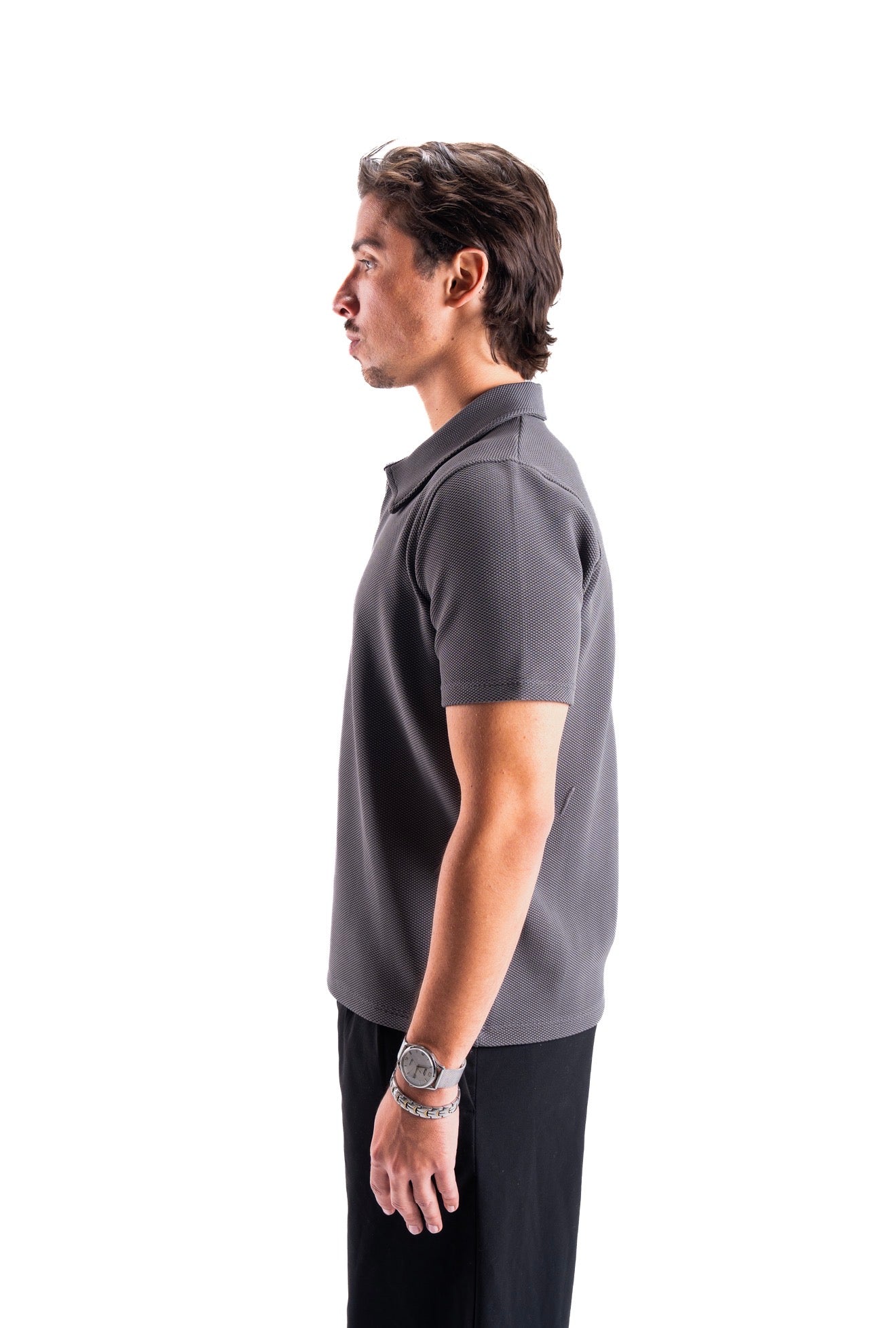Grey Essential Textured Polo