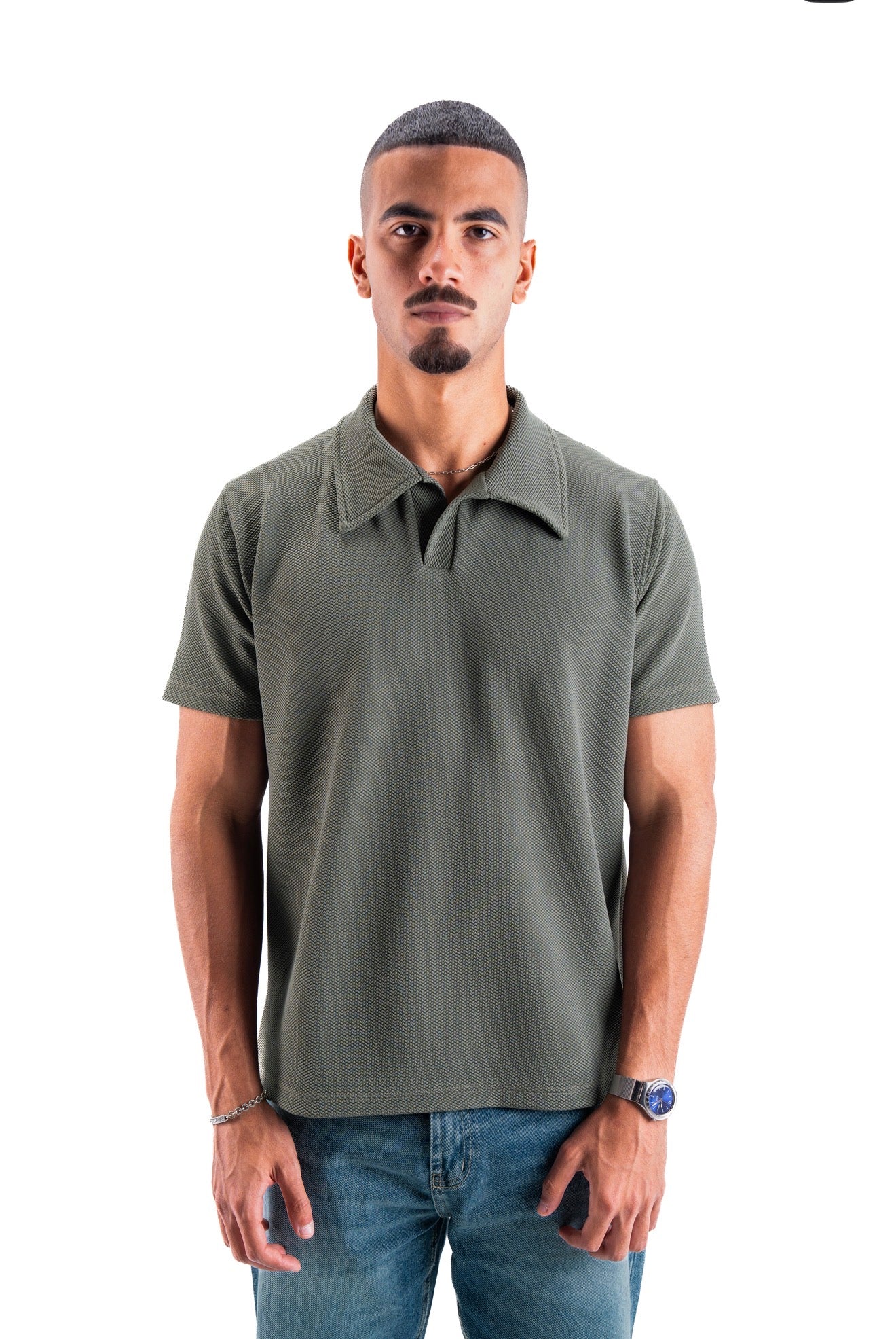 Olive Essential Textured Polo