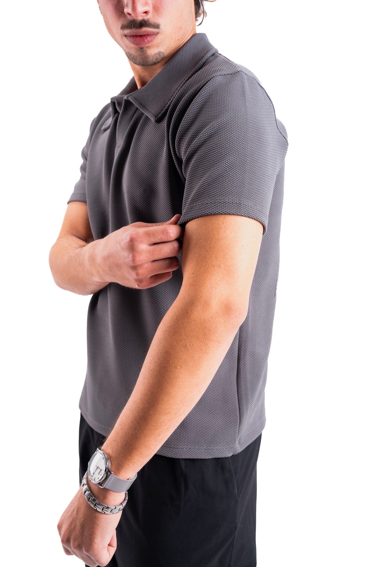 Grey Essential Textured Polo