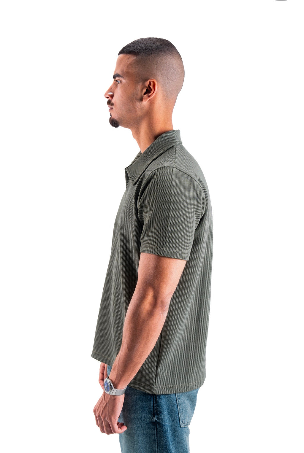Olive Essential Textured Polo
