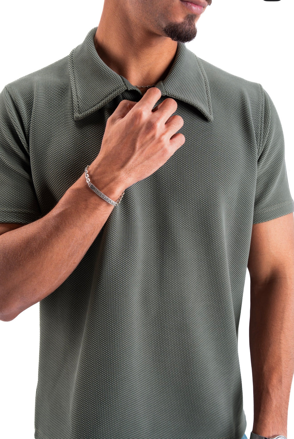 Olive Essential Textured Polo