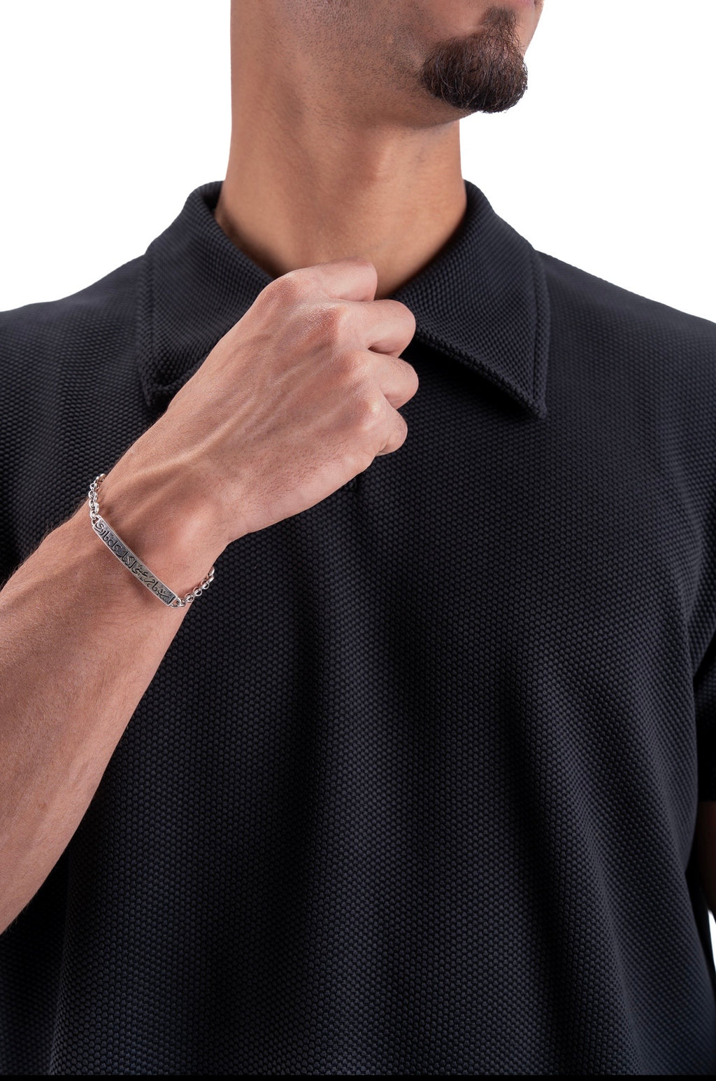 Black Essential Textured Polo