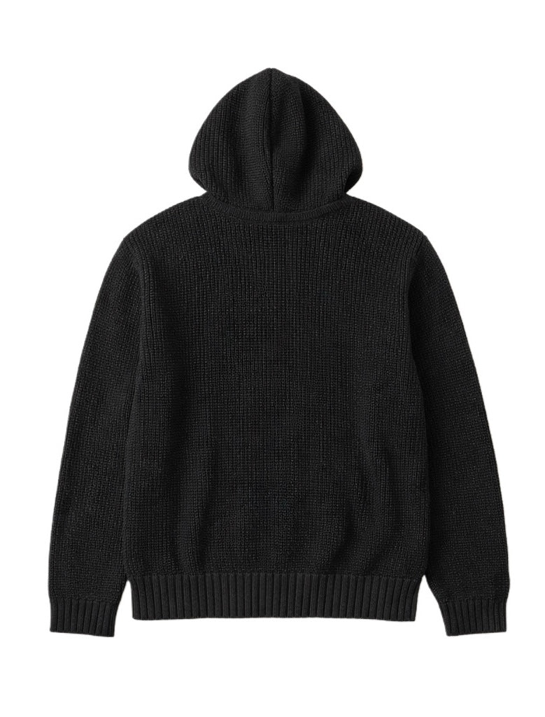 Black zip up knitted jacket