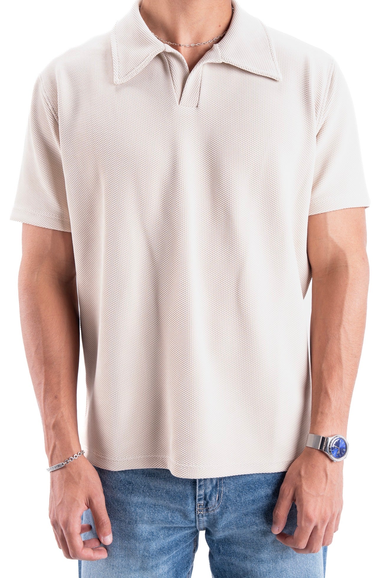 Creamy Essential Textured Polo