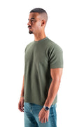 Olive Essential Textured round t.shirt