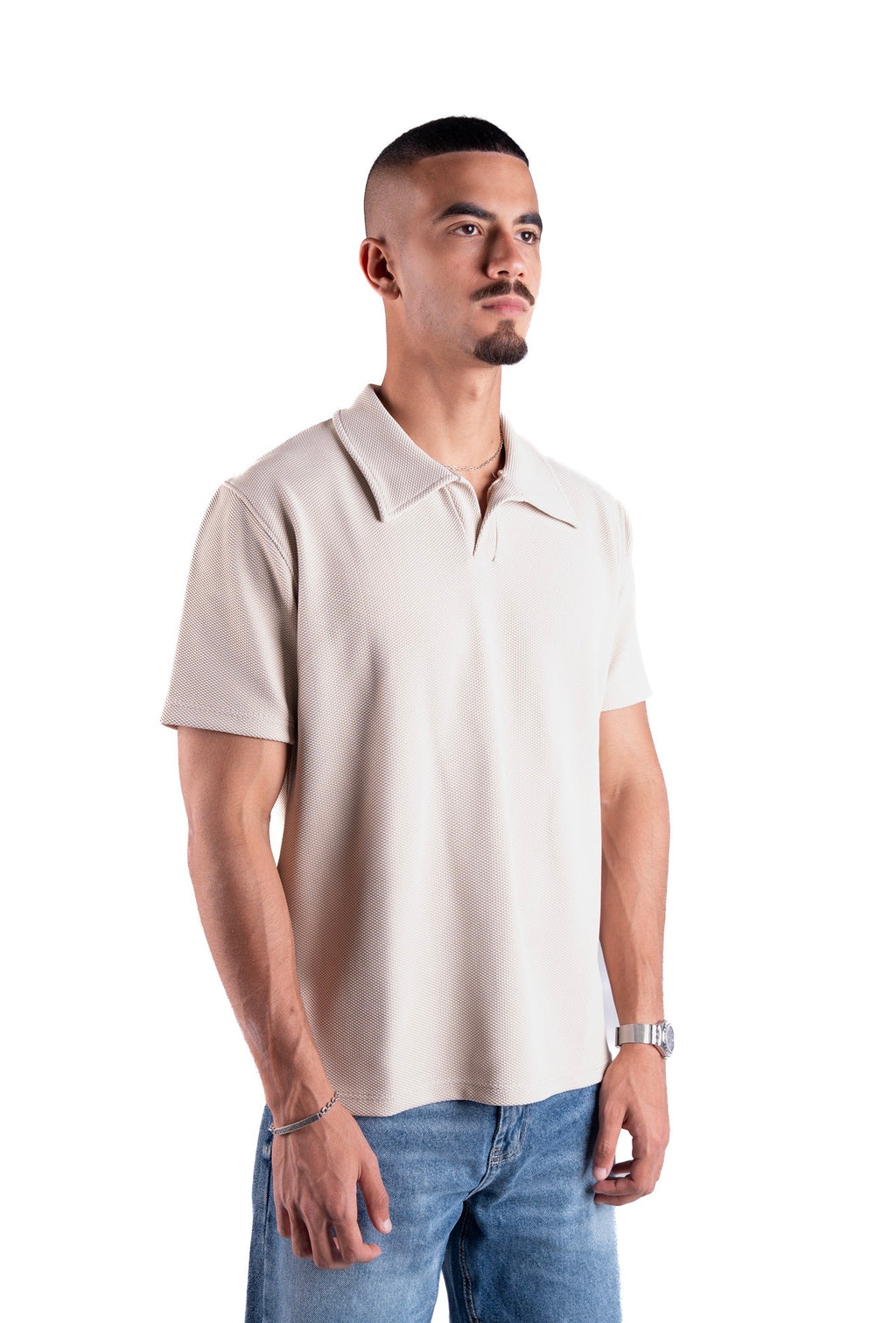 Creamy Essential Textured Polo