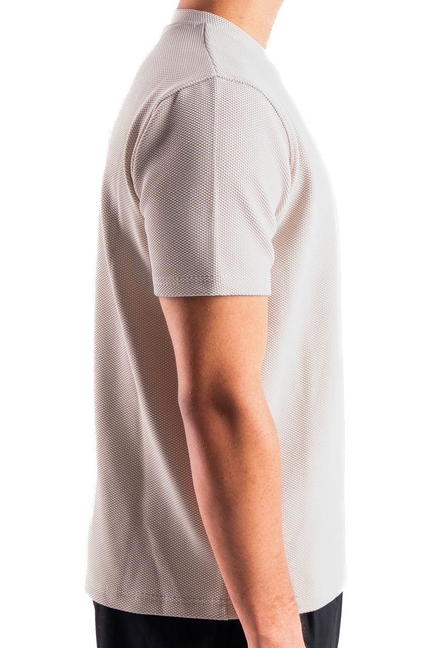 Creamy Essential Textured round t.shirt