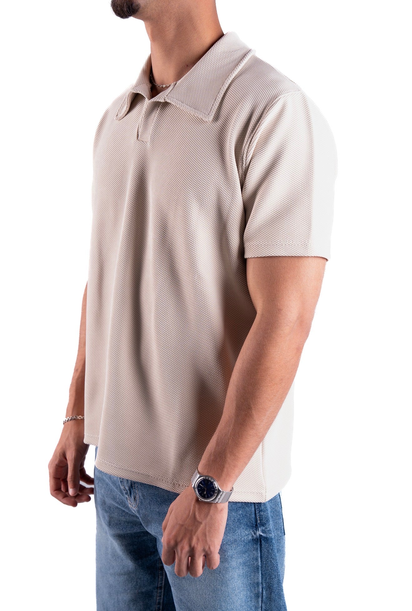 Creamy Essential Textured Polo