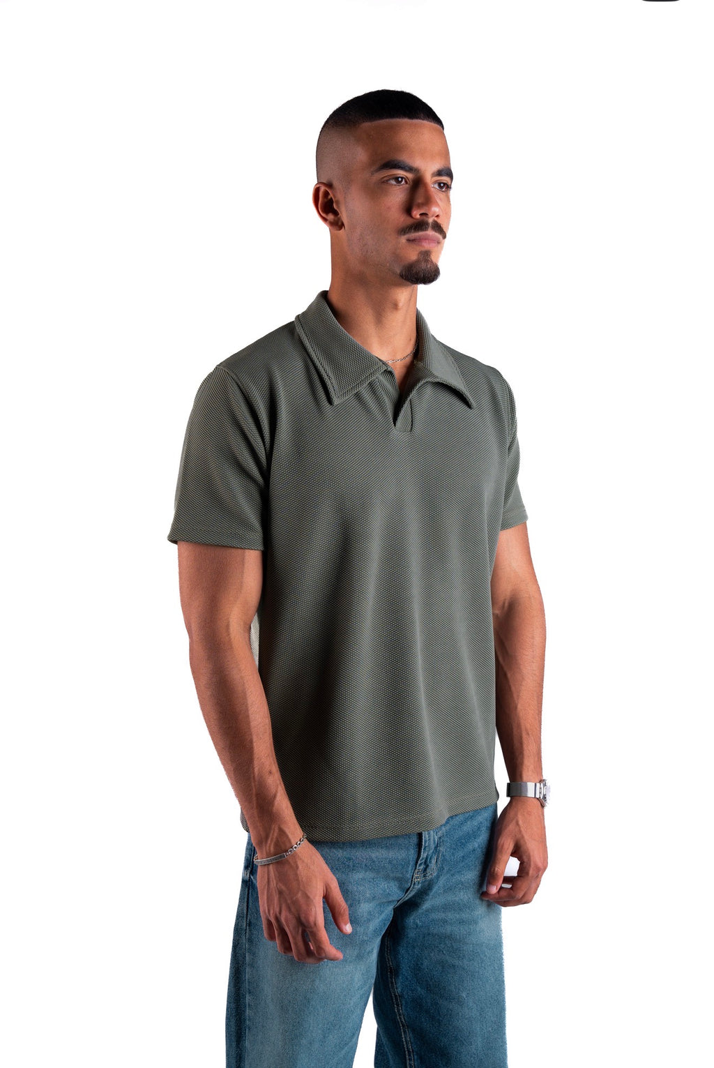 Olive Essential Textured Polo