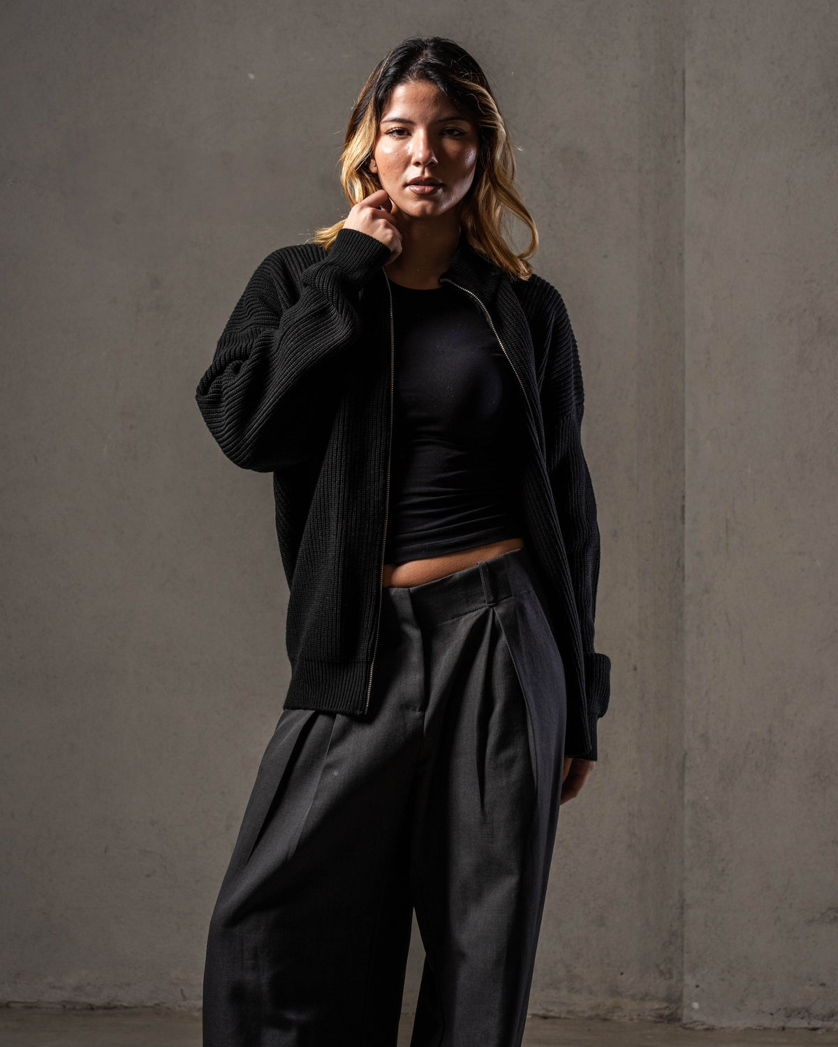 14977 Black Knitted Jacket