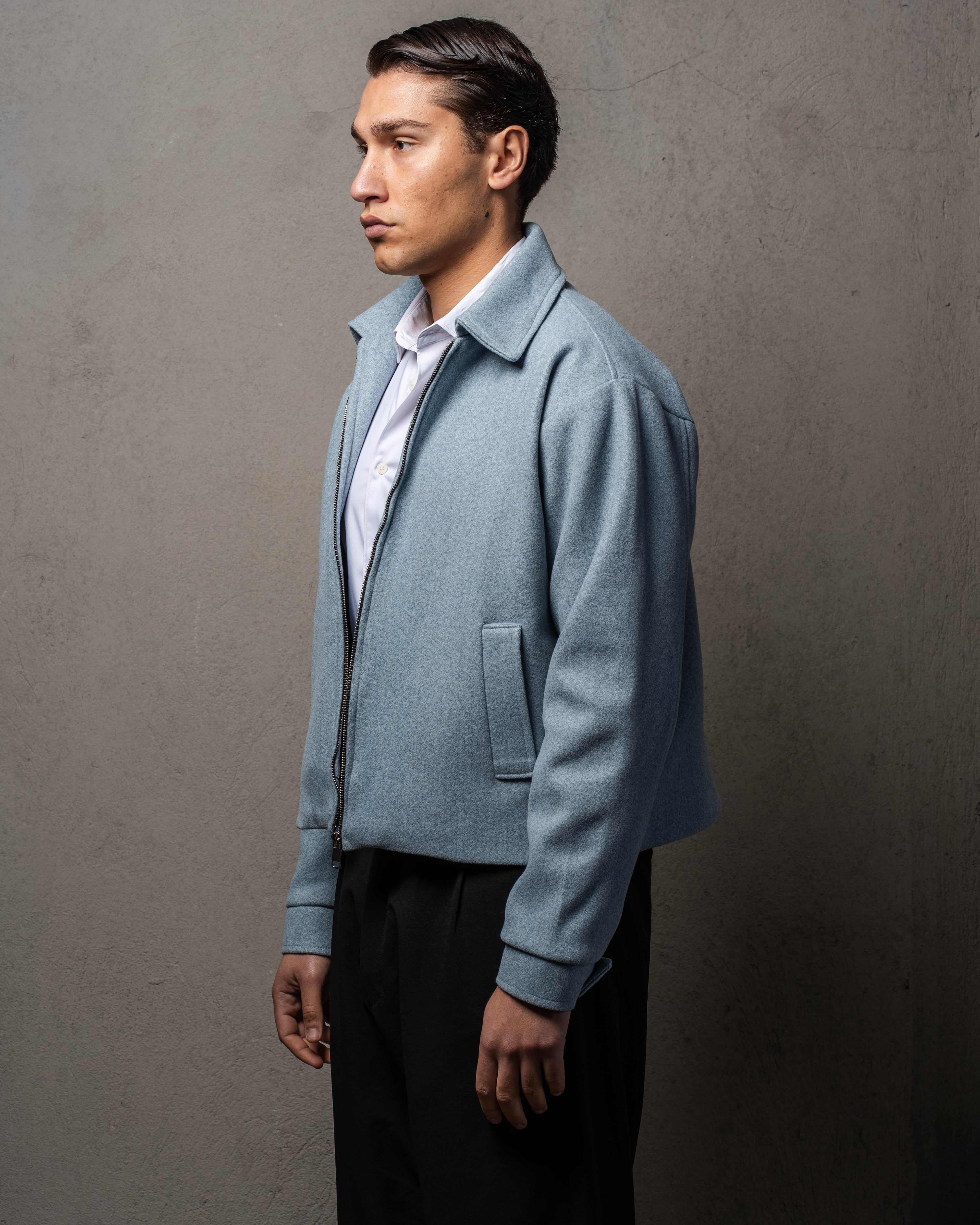 Baby Blue Cropped Jacket