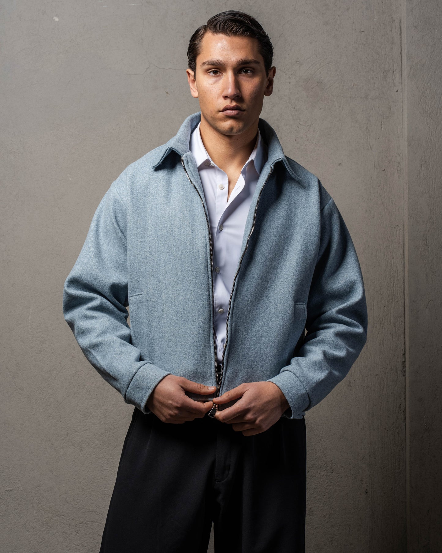Baby Blue Cropped Jacket