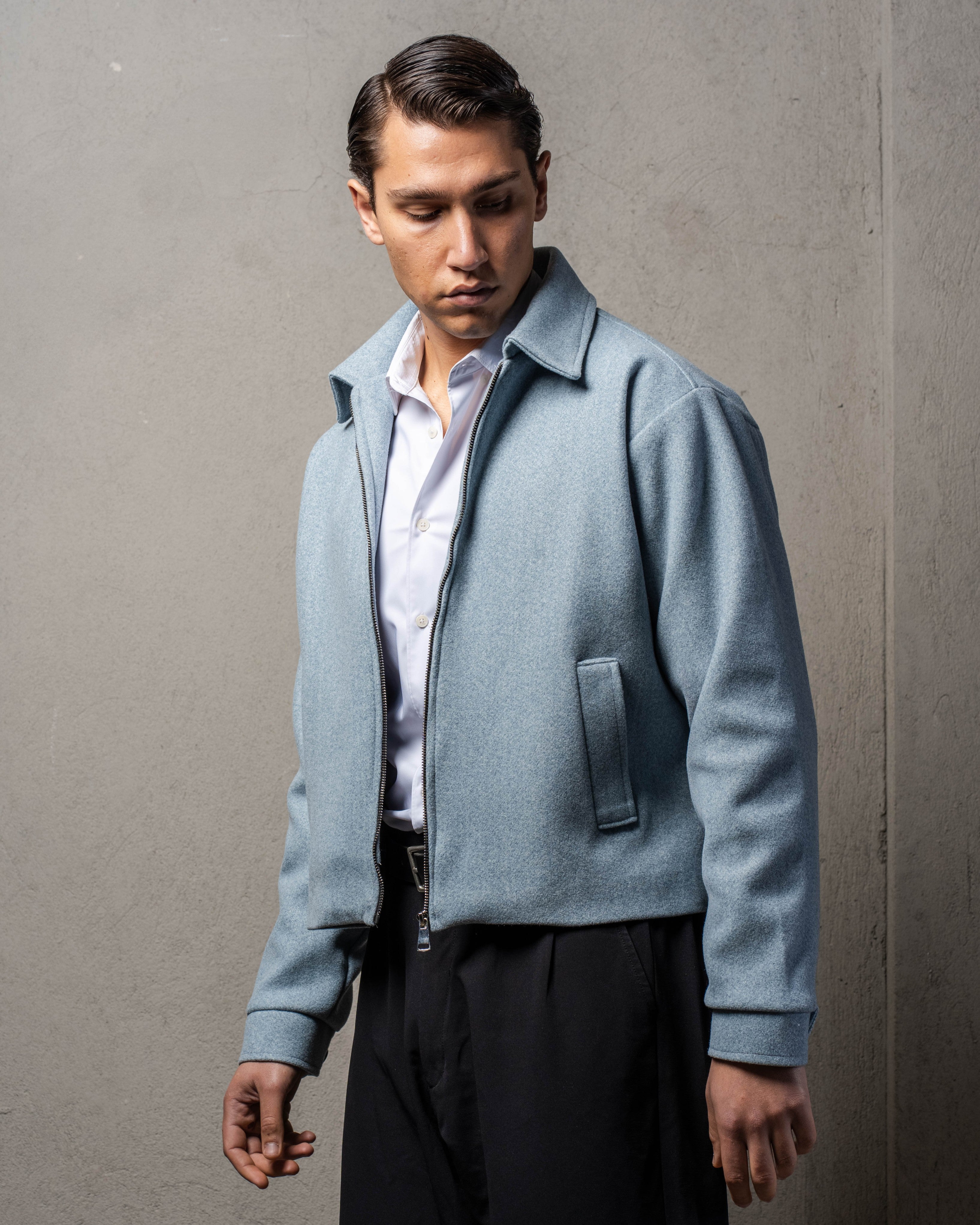 Baby Blue Cropped Jacket