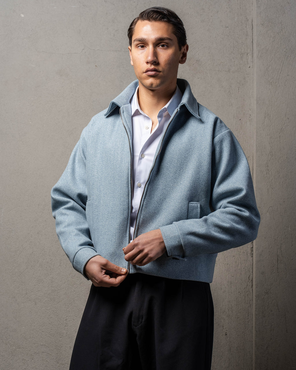 Baby Blue Cropped Jacket