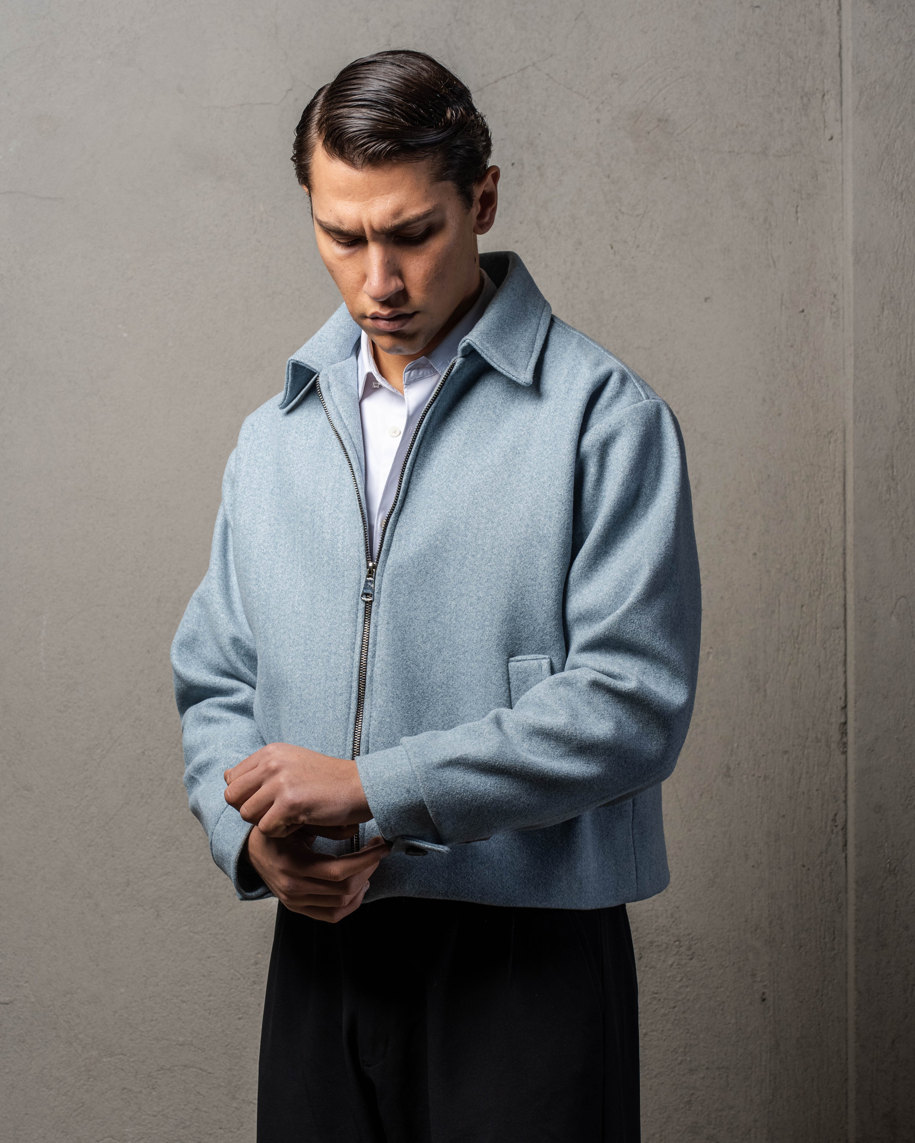 Baby Blue Cropped Jacket