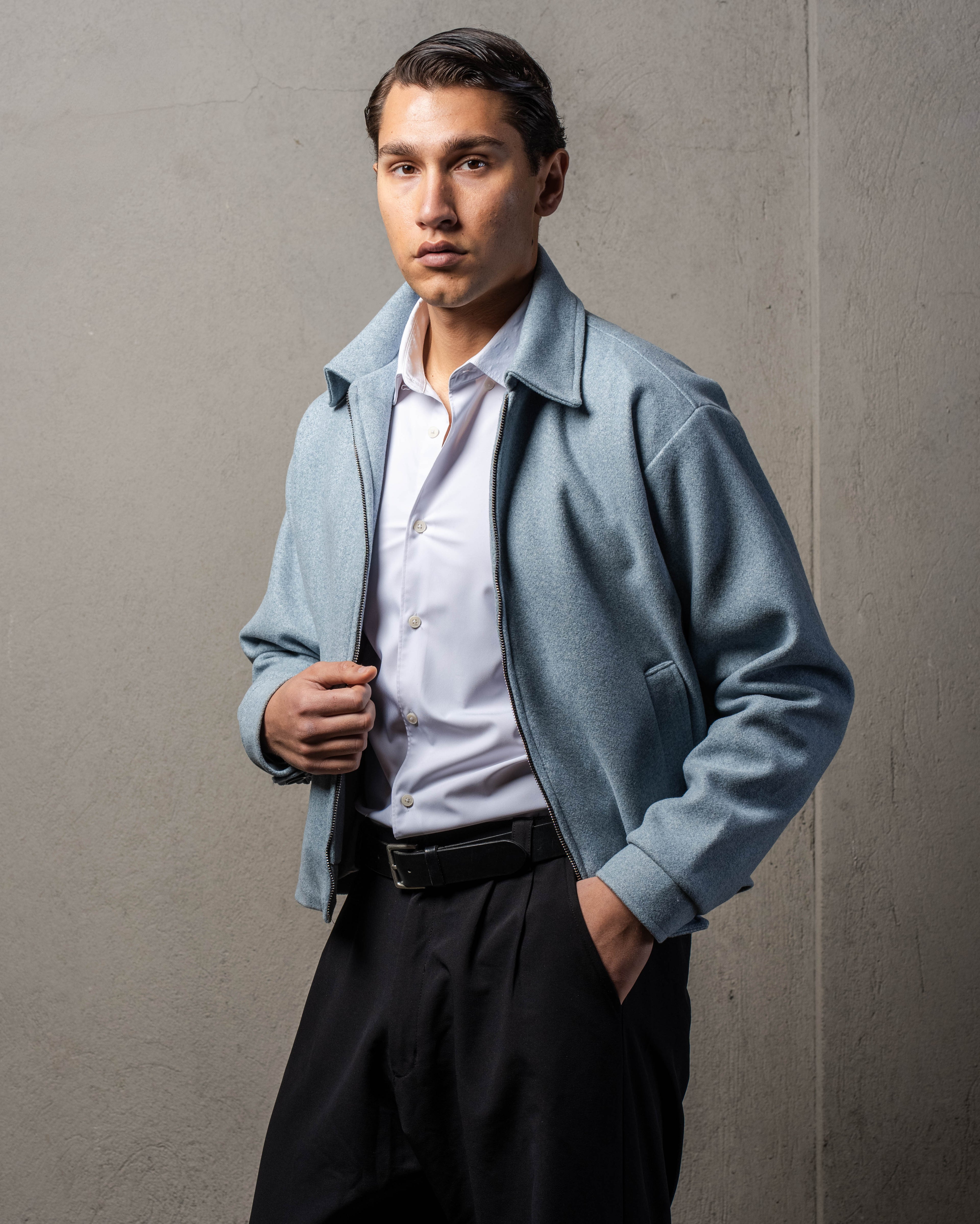 Baby Blue Cropped Jacket