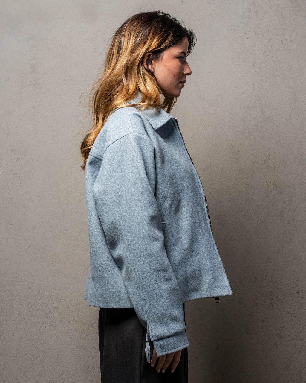 Baby Blue Cropped Jacket