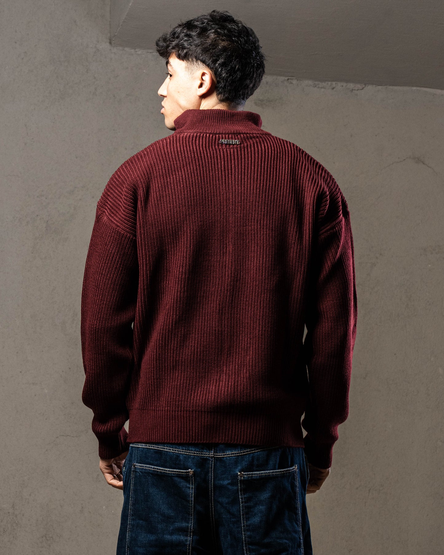 Burgundy Knitted Jacket