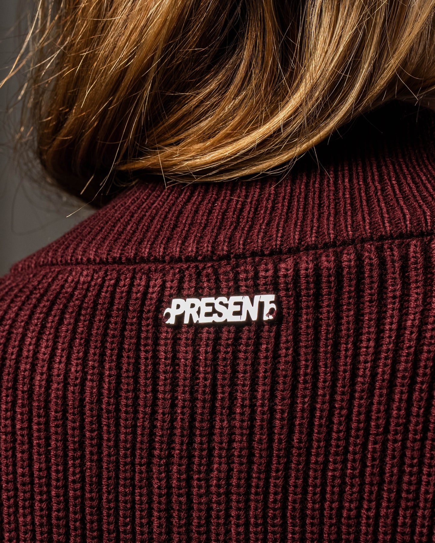Burgundy Knitted Jacket